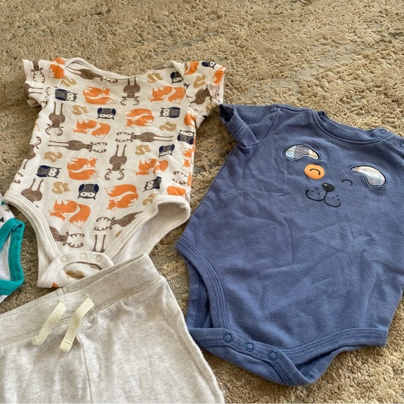 3-6 months Baby Boy Bundle of Onesies Pants Animal Pants Cotton - Picture 3 of 7